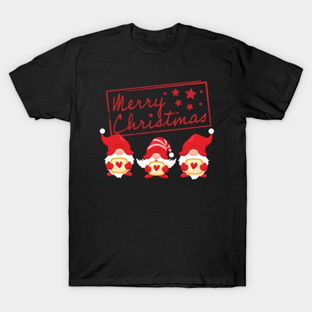 Christmas funny gnomes, Hanging with my gnomies,Merry christmas T-Shirt by Lekrock Shop